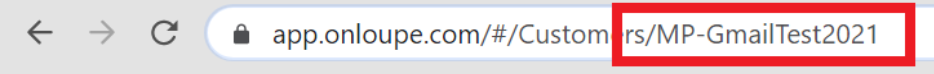 Screenshot of a google chrome url bar, with the last part of the URL with a red square around it