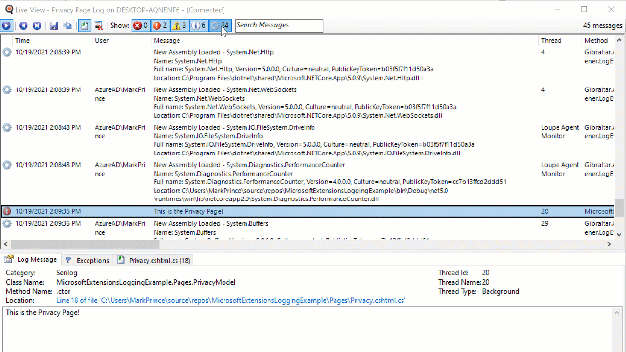 Serilog Output Template