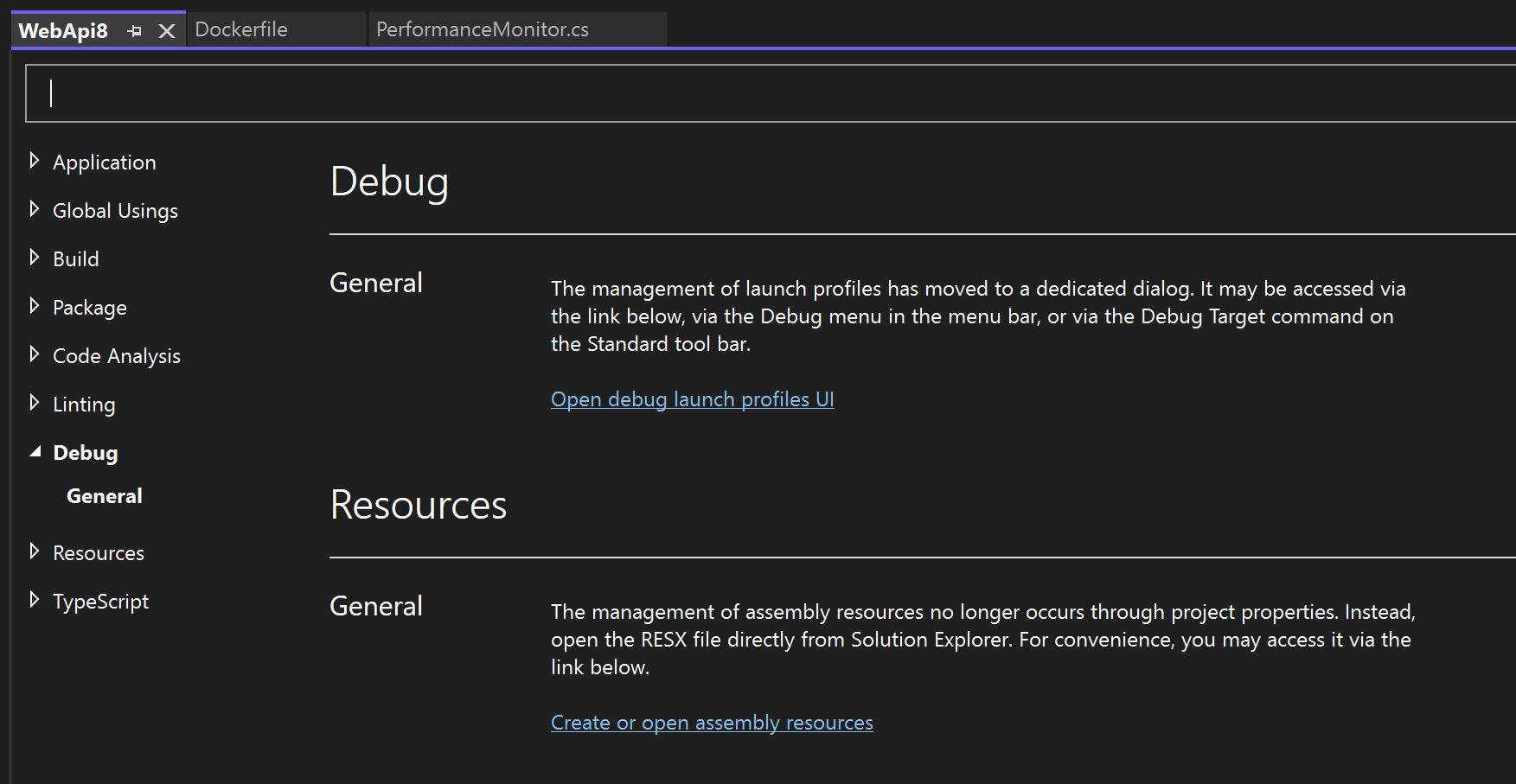 Visual Studio Debug Options