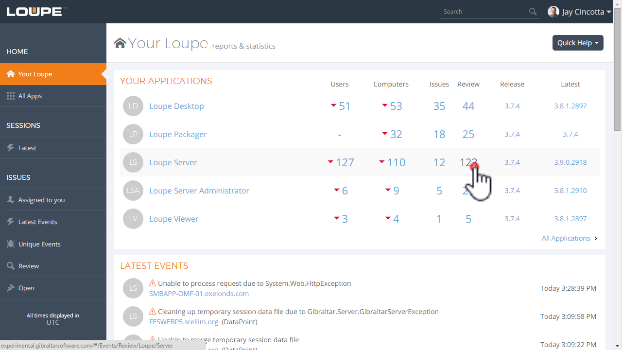 Loupe Dashboard